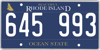 RI license plate 645993