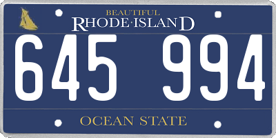 RI license plate 645994
