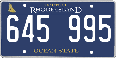 RI license plate 645995