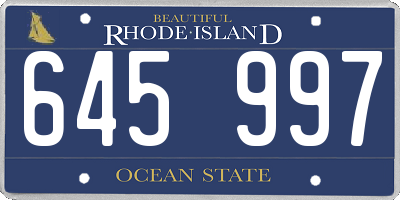 RI license plate 645997