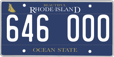RI license plate 646000