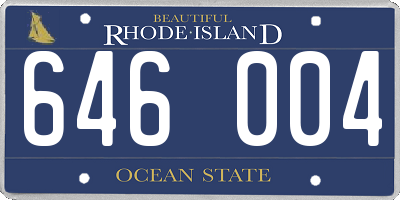 RI license plate 646004