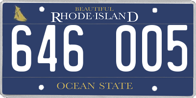 RI license plate 646005