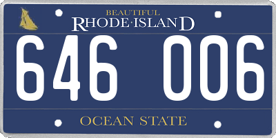 RI license plate 646006