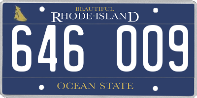 RI license plate 646009