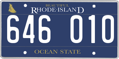 RI license plate 646010