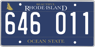 RI license plate 646011