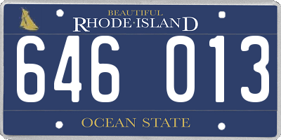 RI license plate 646013
