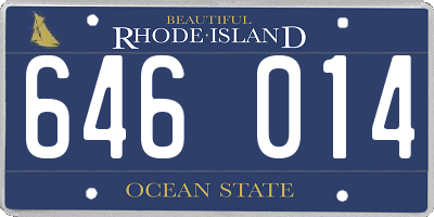 RI license plate 646014