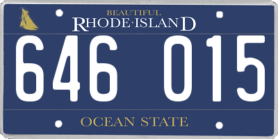 RI license plate 646015