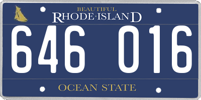 RI license plate 646016