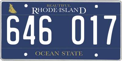 RI license plate 646017