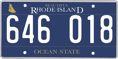 RI license plate 646018