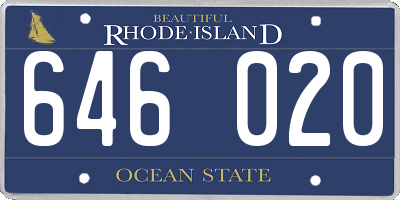 RI license plate 646020
