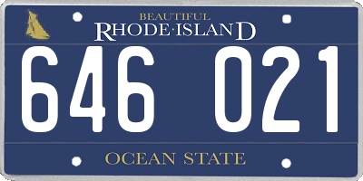 RI license plate 646021