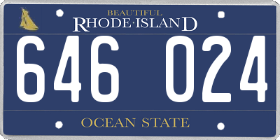 RI license plate 646024