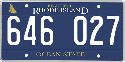 RI license plate 646027