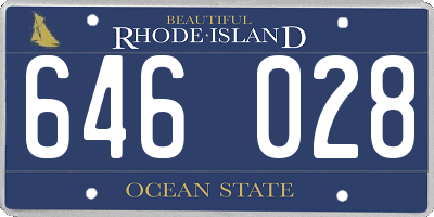 RI license plate 646028