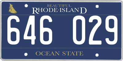 RI license plate 646029