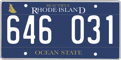 RI license plate 646031