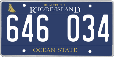 RI license plate 646034