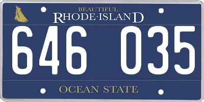 RI license plate 646035