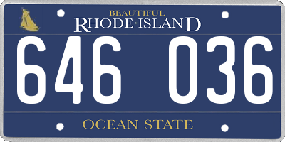 RI license plate 646036