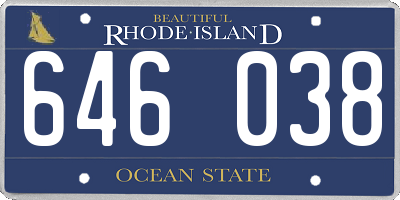 RI license plate 646038