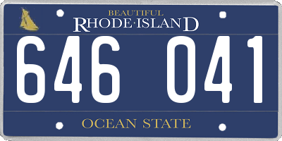 RI license plate 646041