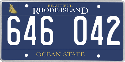 RI license plate 646042