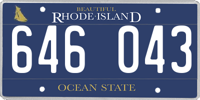 RI license plate 646043