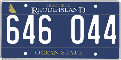 RI license plate 646044