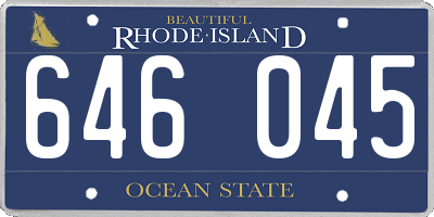 RI license plate 646045