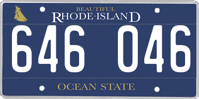 RI license plate 646046