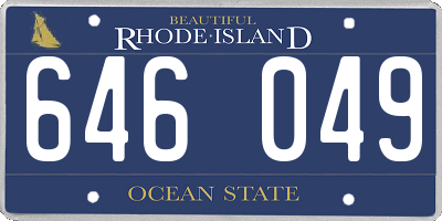 RI license plate 646049