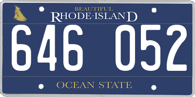 RI license plate 646052