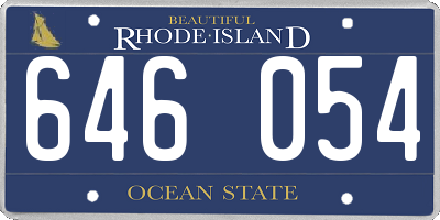 RI license plate 646054
