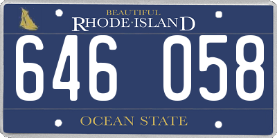 RI license plate 646058