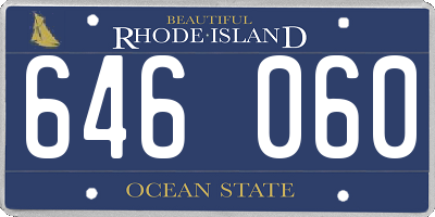 RI license plate 646060