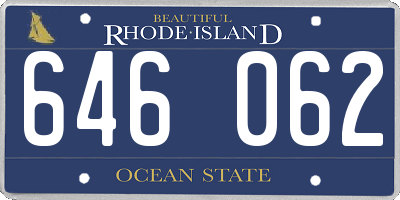 RI license plate 646062