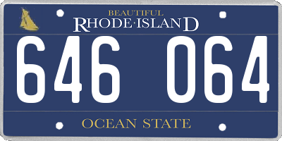 RI license plate 646064