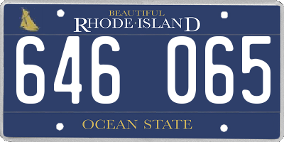 RI license plate 646065