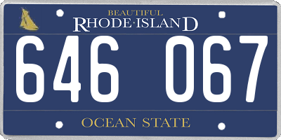 RI license plate 646067