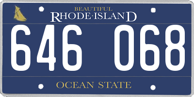 RI license plate 646068