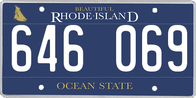 RI license plate 646069