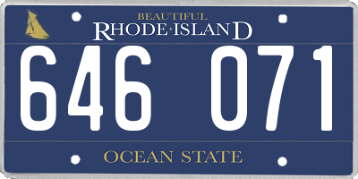 RI license plate 646071