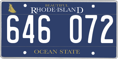 RI license plate 646072