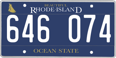 RI license plate 646074