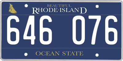 RI license plate 646076