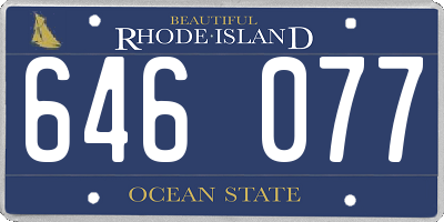 RI license plate 646077